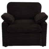 Collins Chocolate Brown Upholstered Power Recliner Chair by Coaster at Eve Furniture