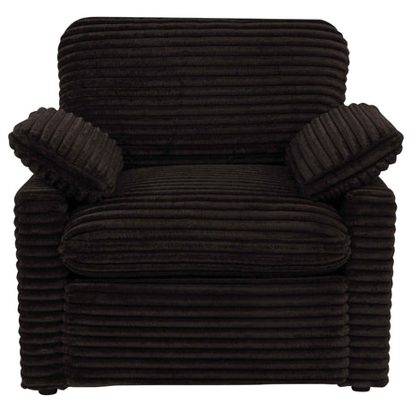 Collins Chocolate Brown Upholstered Power Recliner Chair by Coaster at Eve Furniture