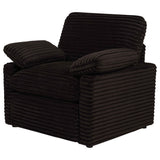 Collins Chocolate Brown Upholstered Power Recliner Chair by Coaster at Eve Furniture