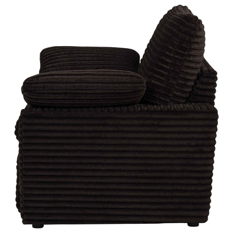 Collins Chocolate Brown Upholstered Power Recliner Chair by Coaster at Eve Furniture