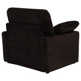 Collins Chocolate Brown Upholstered Power Recliner Chair by Coaster at Eve Furniture
