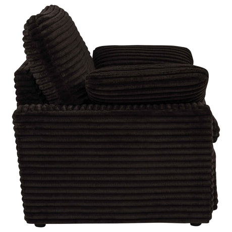 Collins Chocolate Brown Upholstered Power Recliner Chair by Coaster at Eve Furniture