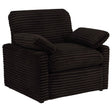 Collins Chocolate Brown Upholstered Power Recliner Chair by Coaster at Eve Furniture