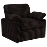 Collins Chocolate Brown Upholstered Power Recliner Chair by Coaster at Eve Furniture