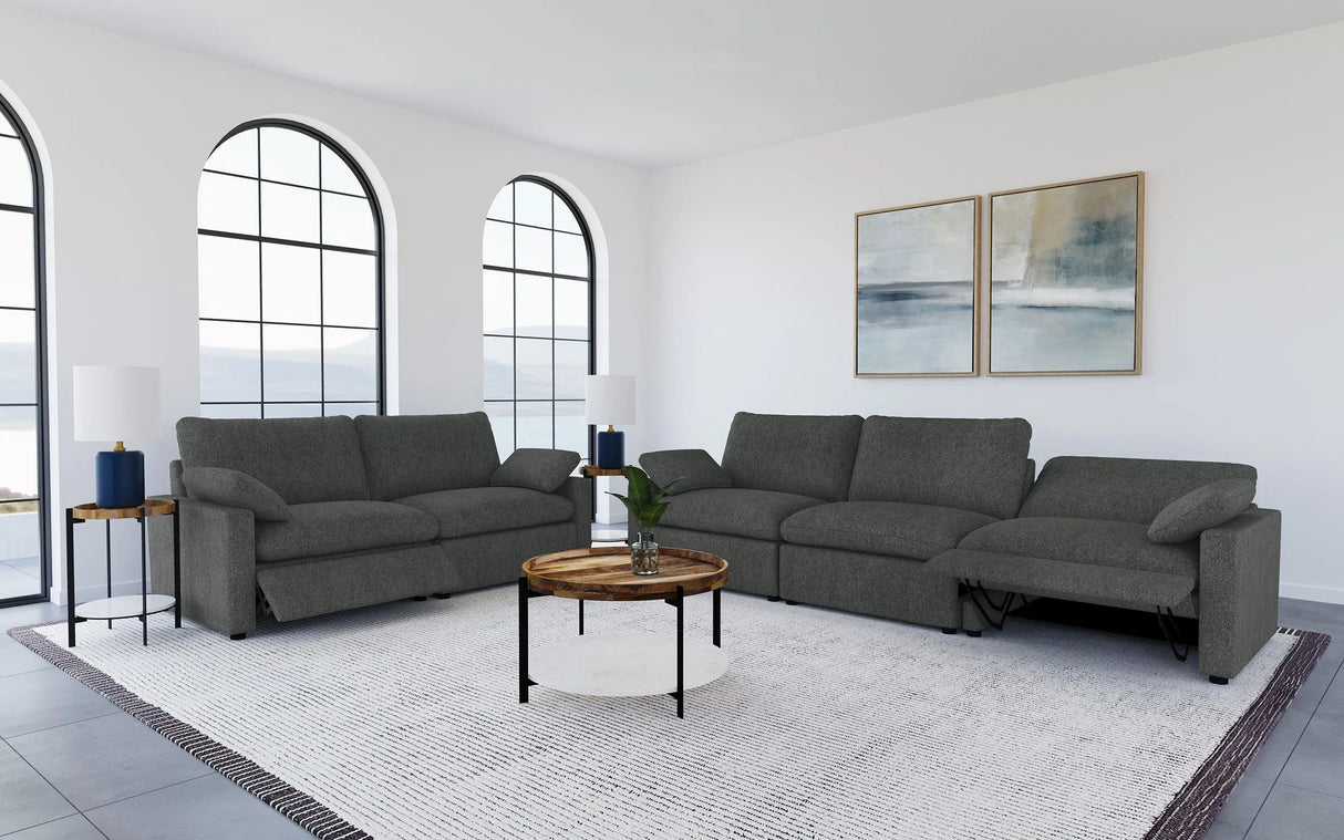 Collins Dark Gray Modular Power Reclining Loveseat by Coaster at Eve Furniture