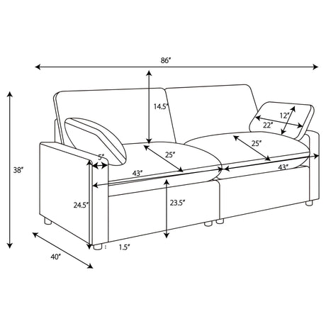 Collins Dark Gray Modular Power Reclining Loveseat by Coaster at Eve Furniture