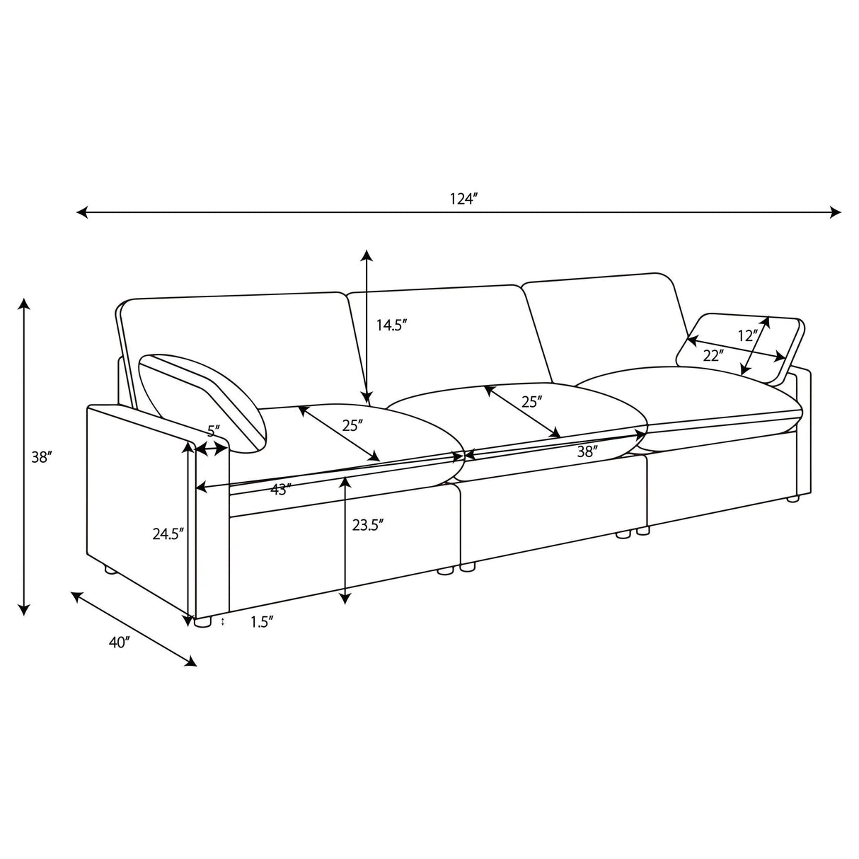 Collins Dark Gray Modular Power Reclining Sofa by Coaster at Eve Furniture