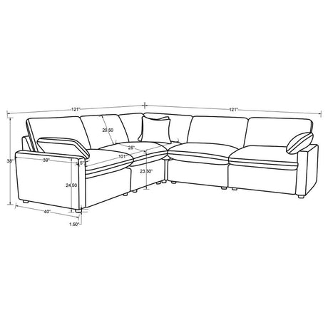 Collins Dark Grey 5-Piece Modular Power Reclining Sectional by Coaster at Eve Furniture