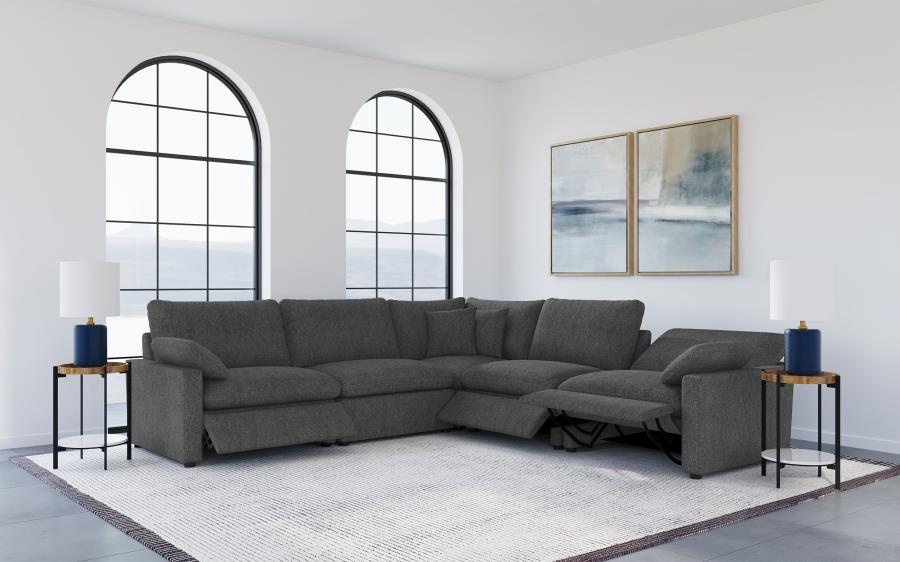 Collins Dark Grey 5-Piece Modular Power Reclining Sectional by Coaster at Eve Furniture