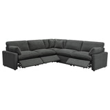 Collins Dark Grey 5-Piece Modular Power Reclining Sectional by Coaster at Eve Furniture