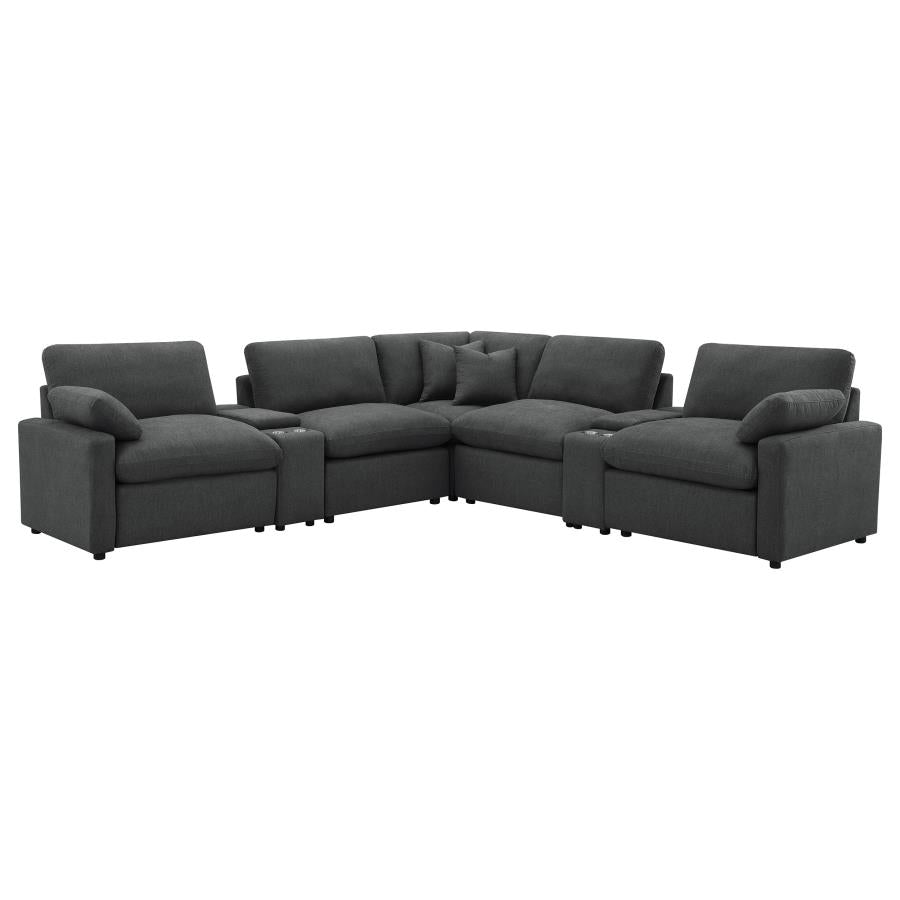 Collins Dark Grey 7-piece Modular Power Reclining Sectional