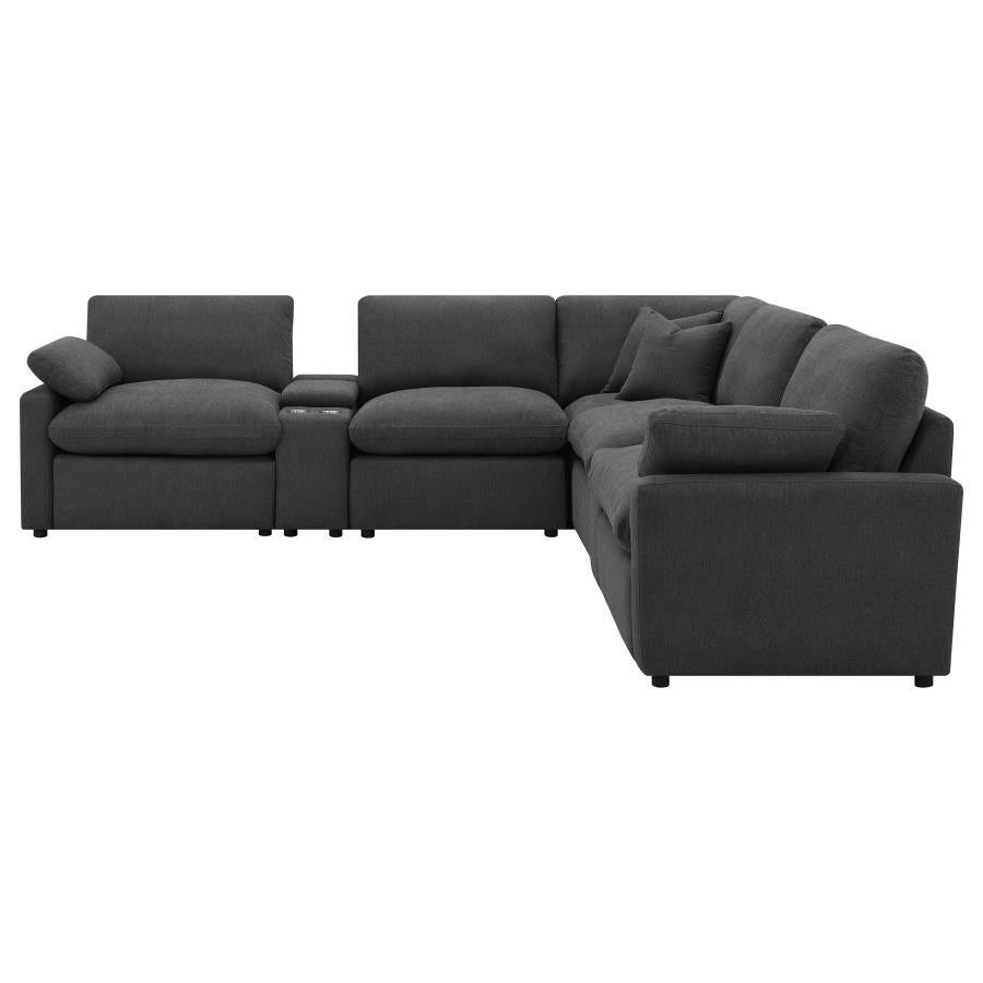 Collins Dark Grey 7-piece Modular Power Reclining Sectional