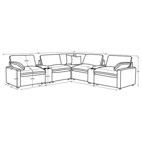 Collins Dark Grey 7-piece Modular Power Reclining Sectional by Coaster at Eve Furniture