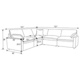 Collins Gray 5-Piece Modular Power Reclining Sectional Sofa by Coaster at Eve Furniture