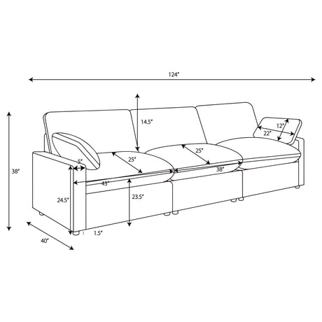 Collins Gray Modular Power Reclining Sofa by Coaster at Eve Furniture