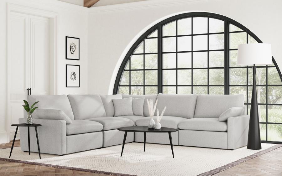 Collins Grey 5-piece Modular Power Reclining Sectional