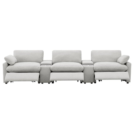 Collins Grey 5-Piece Power Reclining Home Theater Seating by Coaster at Eve Furniture