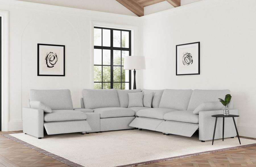 Collins Grey 6-Piece Modular Power Reclining Sectional