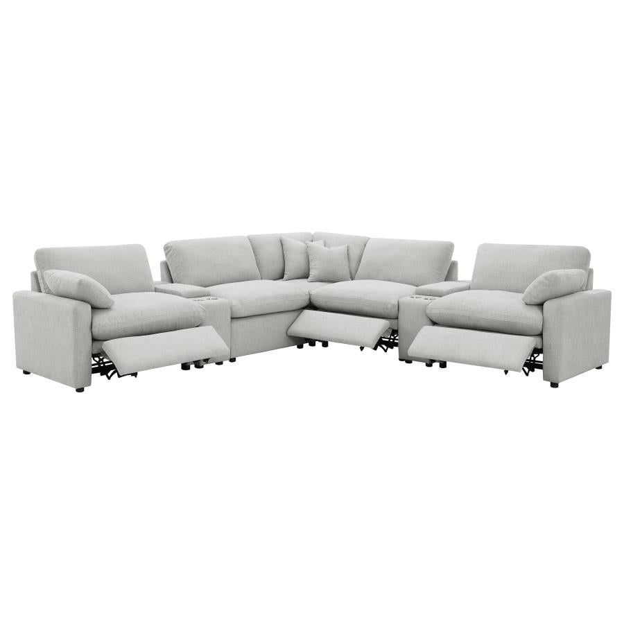 Collins Grey 7-Piece Modular Power Reclining Sectional