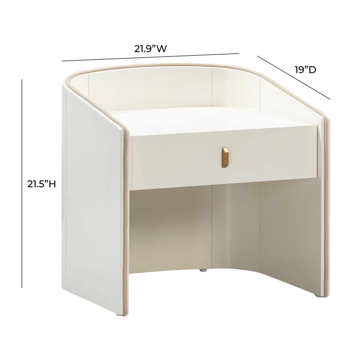 Collins Lacquer Nightstand by TOV Furniture at Eve Furniture