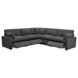 Collins Dark Grey 5-piece Modular Power Reclining Sectional by Coaster at Eve Furniture