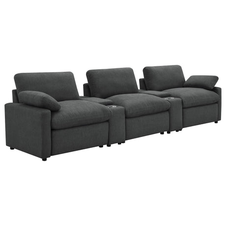 Collins Dark Gray 5-Piece Power Reclining Home Theater Seating by Coaster at Eve Furniture