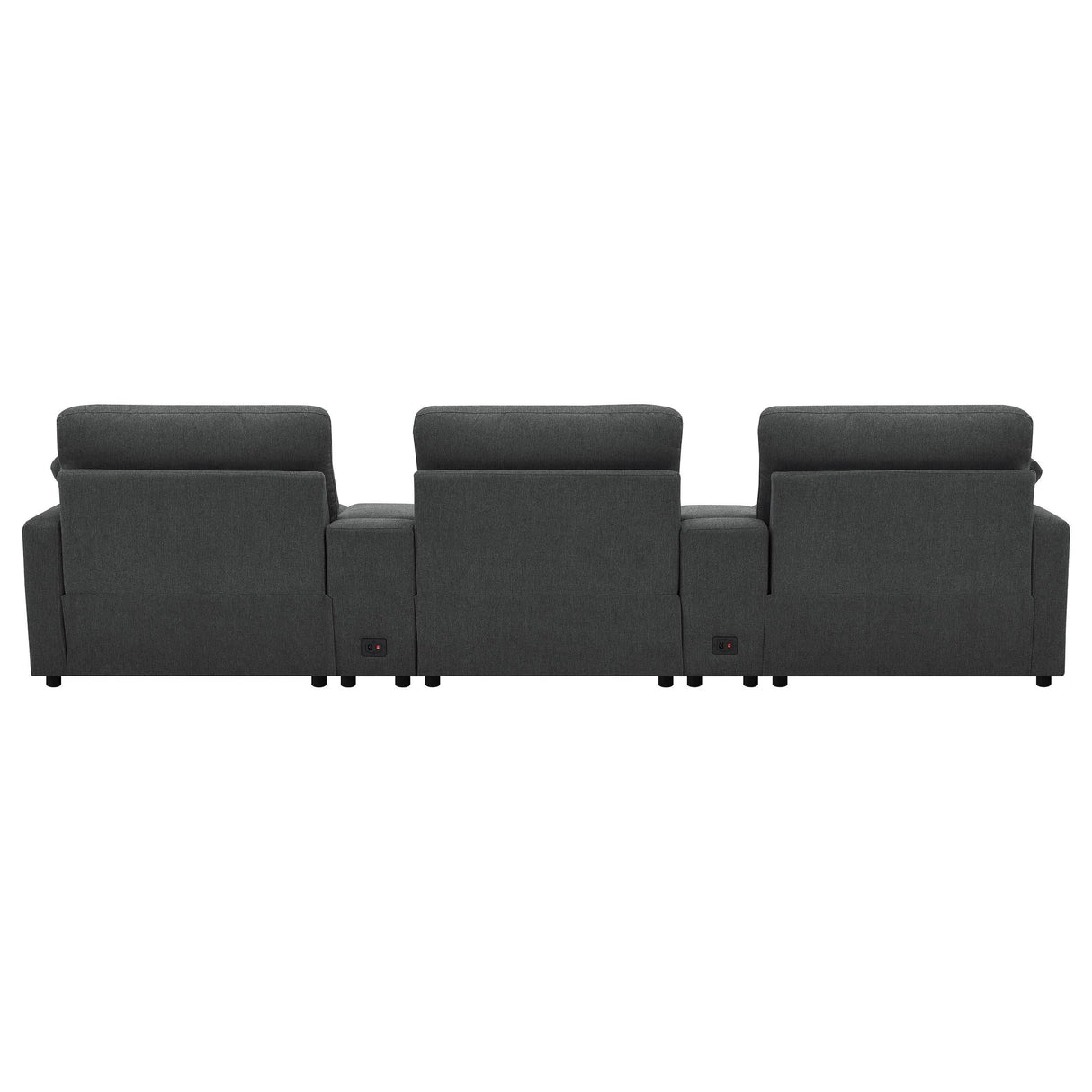 Collins Dark Gray 5-Piece Power Reclining Home Theater Seating by Coaster at Eve Furniture