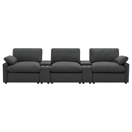 Collins Dark Gray 5-Piece Power Reclining Home Theater Seating by Coaster at Eve Furniture