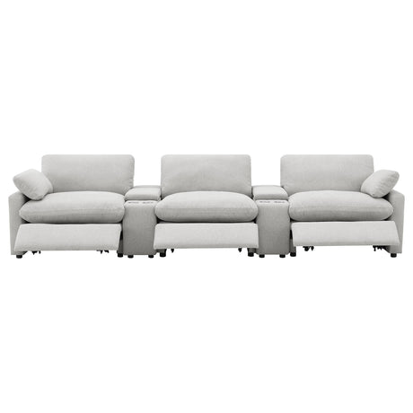 Collins Gray 5-Piece Power Reclining Home Theater Seating by Coaster at Eve Furniture