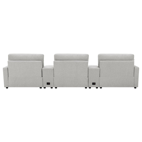 Collins Gray 5-Piece Power Reclining Home Theater Seating by Coaster at Eve Furniture