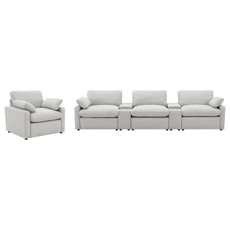Collins Gray 5-Piece Power Reclining Home Theater Seating by Coaster at Eve Furniture