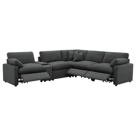 Collins Dark Gray 6-Piece Modular Power Reclining Sectional by Coaster at Eve Furniture