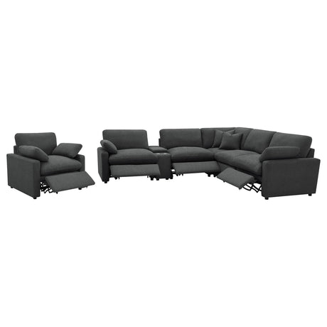Collins Dark Gray 6-Piece Modular Power Reclining Sectional by Coaster at Eve Furniture