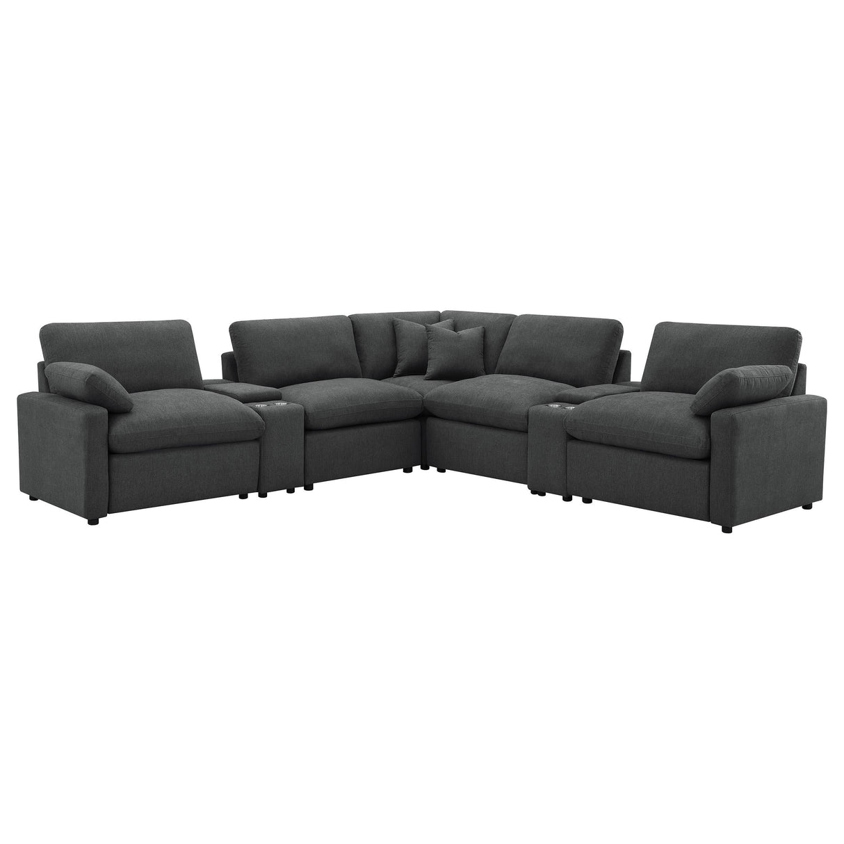 Collins Dark Gray 7-Piece Modular Power Reclining Sectional by Coaster at Eve Furniture