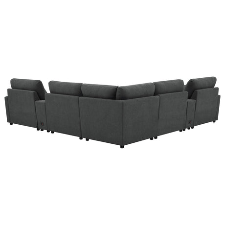Collins Dark Gray 7-Piece Modular Power Reclining Sectional by Coaster at Eve Furniture