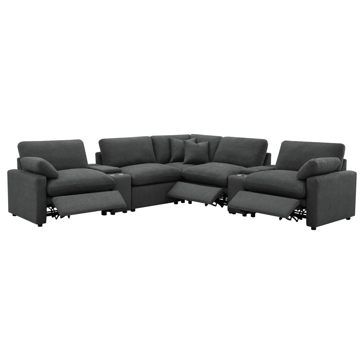 Collins Dark Gray 7-Piece Modular Power Reclining Sectional by Coaster at Eve Furniture