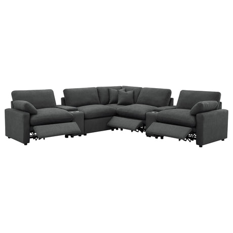 Collins Dark Gray 7-Piece Modular Power Reclining Sectional by Coaster at Eve Furniture