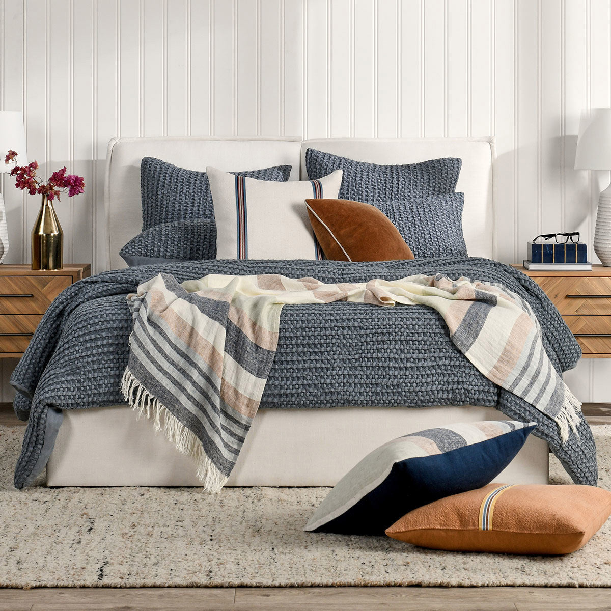Colmar Marina Blue Quilt Collection by Classic Home at Eve Furniture