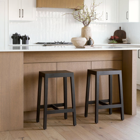 Colony Black-Brown Solid Wood Counter Stool by Mercana at Eve Furniture