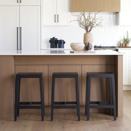Colony Black-Brown Solid Wood Counter Stool by Mercana at Eve Furniture