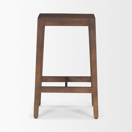 Colony Medium-Dark Brown Solid Wood Counter Stool by Mercana at Eve Furniture