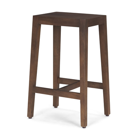Colony Medium-Dark Brown Solid Wood Counter Stool by Mercana at Eve Furniture