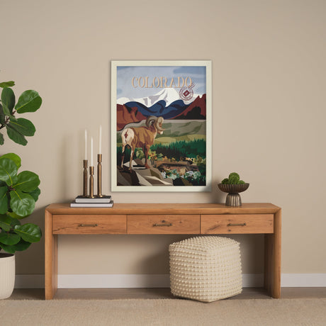 Colorado Go USA (L) by Mercana Studio a Hand Embellished Decograph Framed Art Print by Mercana at Eve Furniture