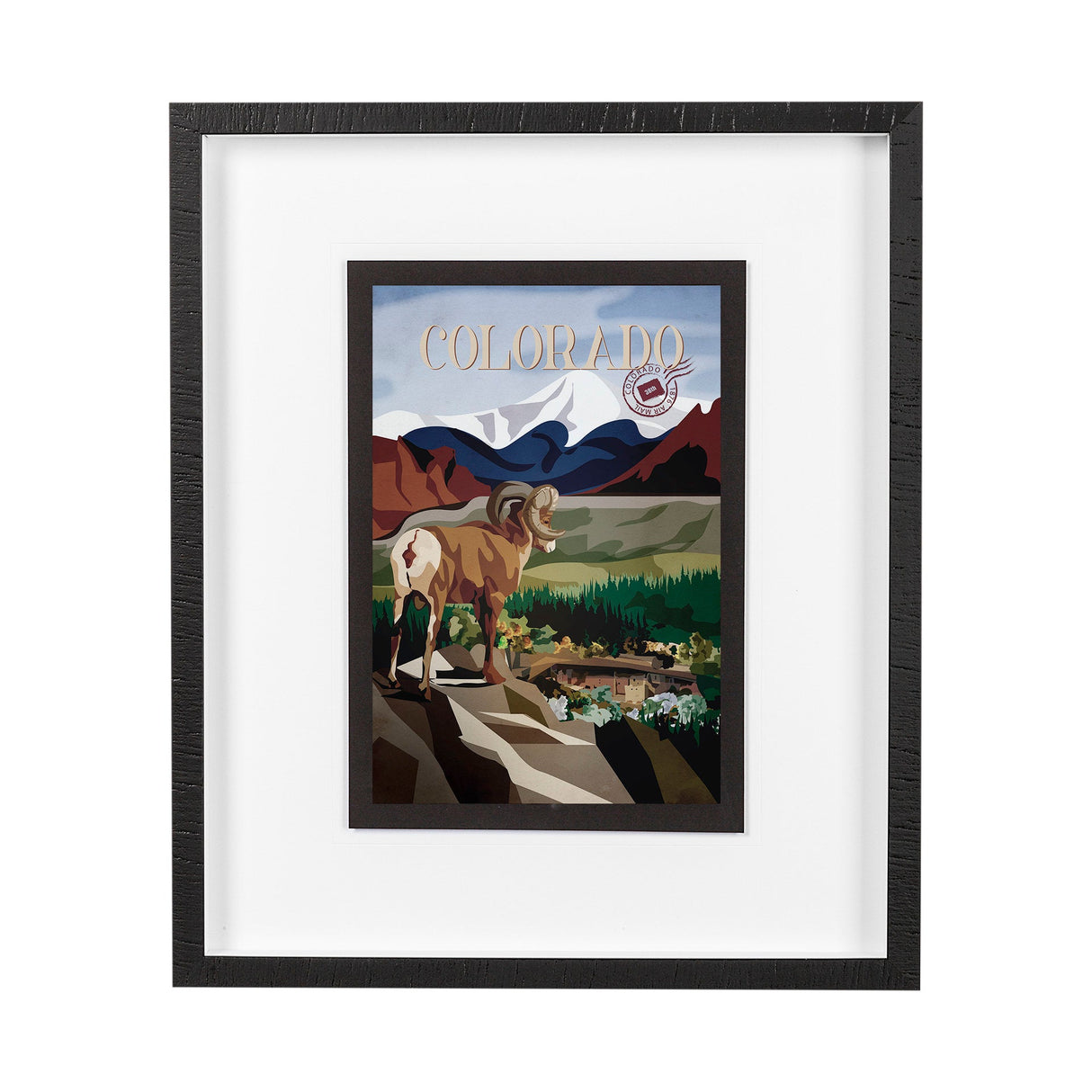 Colorado Go USA (M) by Mercana Studio a Framed Art Print Matted under Glass by Mercana at Eve Furniture