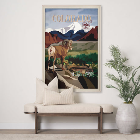 Colorado Go USA (XL) by Mercana Studio a Hand Embellished Decograph Framed Art Print under Glass by Mercana at Eve Furniture