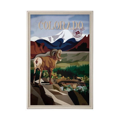 Colorado Go USA (XL) by Mercana Studio a Hand Embellished Decograph Framed Art Print under Glass by Mercana at Eve Furniture