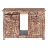 Colorful Wooden Writing Desk with Two Drawers and Two Doors by Home Trends & Design at Eve Furniture