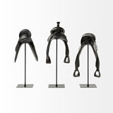 Colt I 9L x 8W Black Equestrian-Inspired Western Horse Saddle by Mercana at Eve Furniture