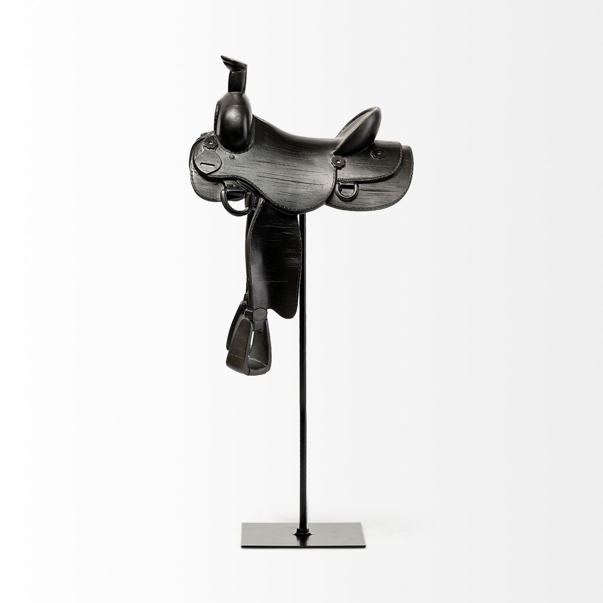 Colt I 9L x 8W Black Equestrian-Inspired Western Horse Saddle by Mercana at Eve Furniture