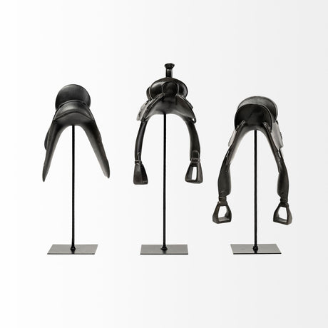 Colt I Black Equestrian-Inspired Western Horse Saddle by Mercana at Eve Furniture